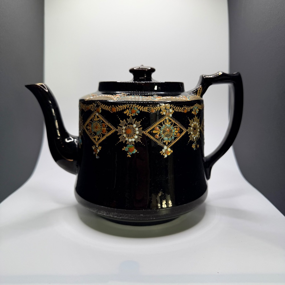 Vintage Made in England Price Brothers Burslem Moriage Hand Painted Teapot 1930s